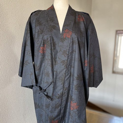大島紬 藍泥大島紬 作務衣 現品限り 男女兼用可能 お洒落さん上衣 7