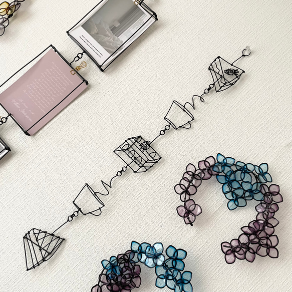 スイーツとコーヒーのガーランド ワイヤークラフト ガーランド にこ