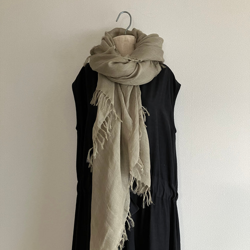 イエナ　リネンストール（ベージュ） イエナ IENA NIMNIMDUAI/ニムニムデュアイ THICK LINEN リネン
