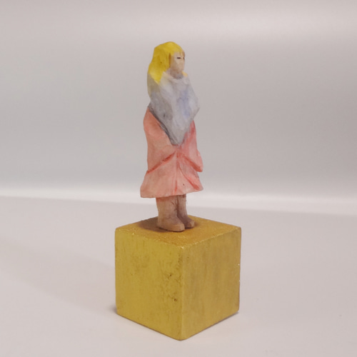 木彫刻 アート『 隠者 』 芸術 アート 女性 ハンドメイド 松 手彫り