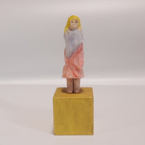 木彫刻 アート『 隠者 』 芸術 アート 女性 ハンドメイド 松 手彫り