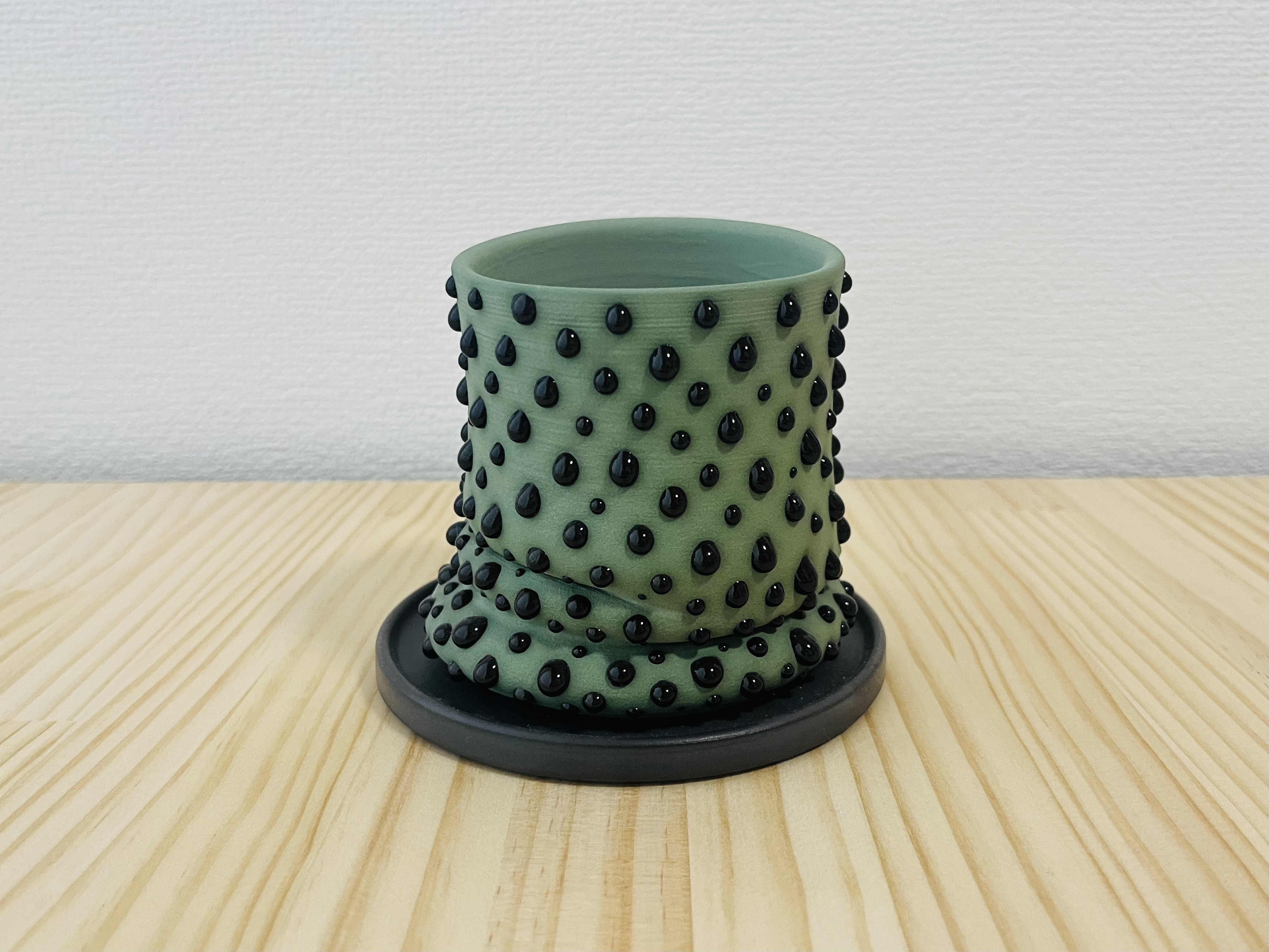 植木鉢 : スライムポット    S size (loose) / 緑×黒