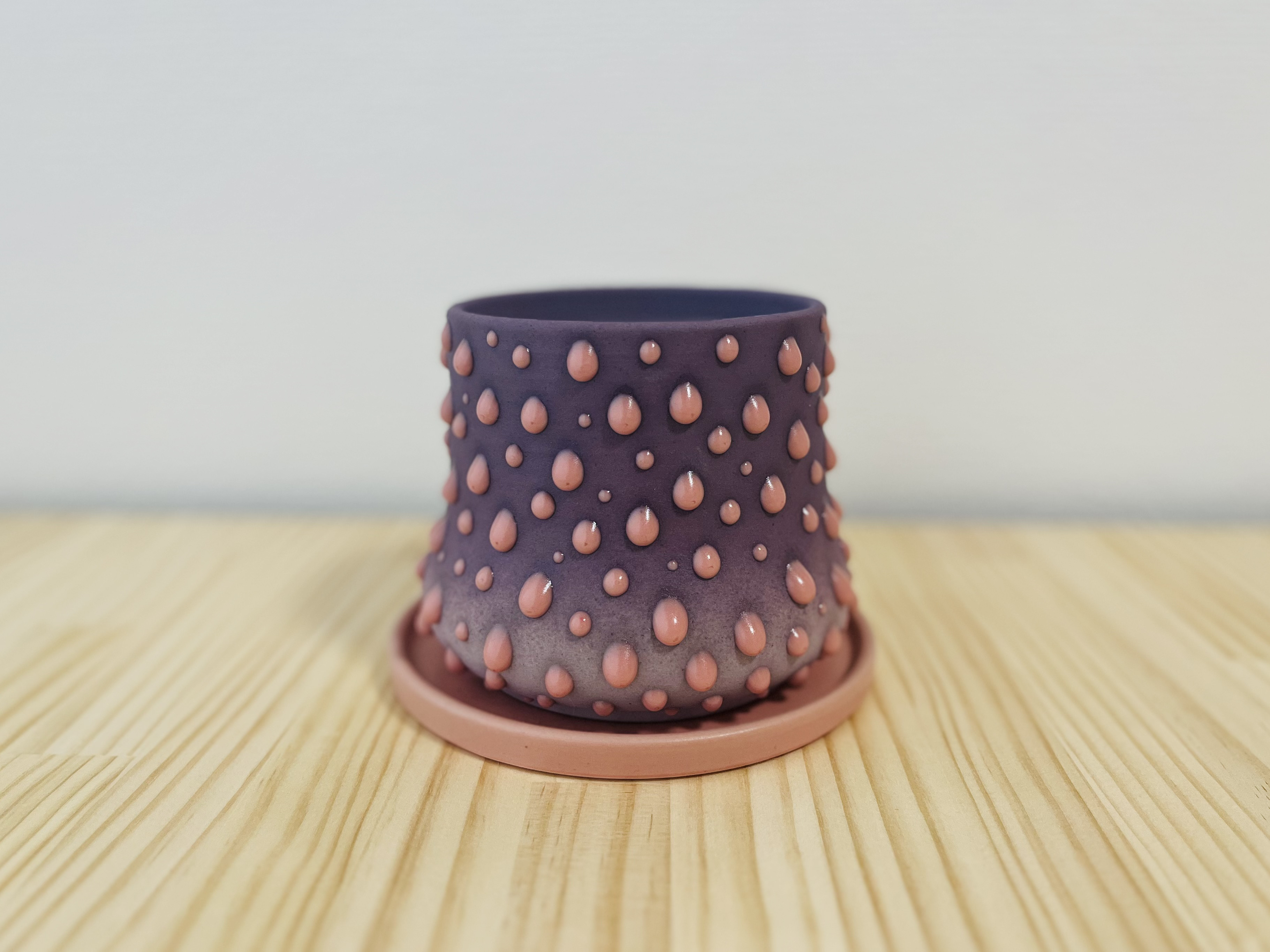 植木鉢 : スライムポット     M size / 紫×ピンク