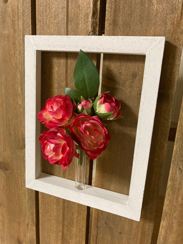 ピンクと黒の木製アートパネル ウッドアートパネル 4×4 brown｜家具