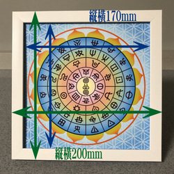 ヲシテ(ホツマ)文字　フトマニ図　 簡易フレーム入り　NO930 3枚目の画像