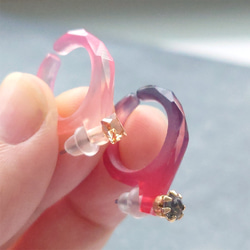 ピアスがつけられるイヤーカフ〈P-cuffs〉ーダイヤカットー 8枚目の画像