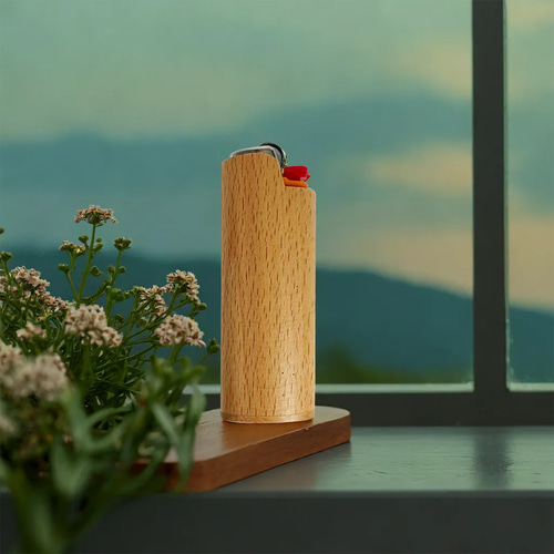 名入れ 木製 ライターケース ブナ / ライター ウッド タバコ 木製 木