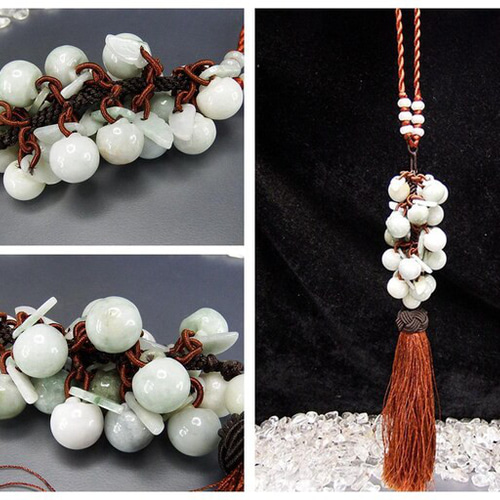 天然石飾り物 一点物天然石ひすい本翡翠キノコ車内飾り車用アクセサリー壁掛け010