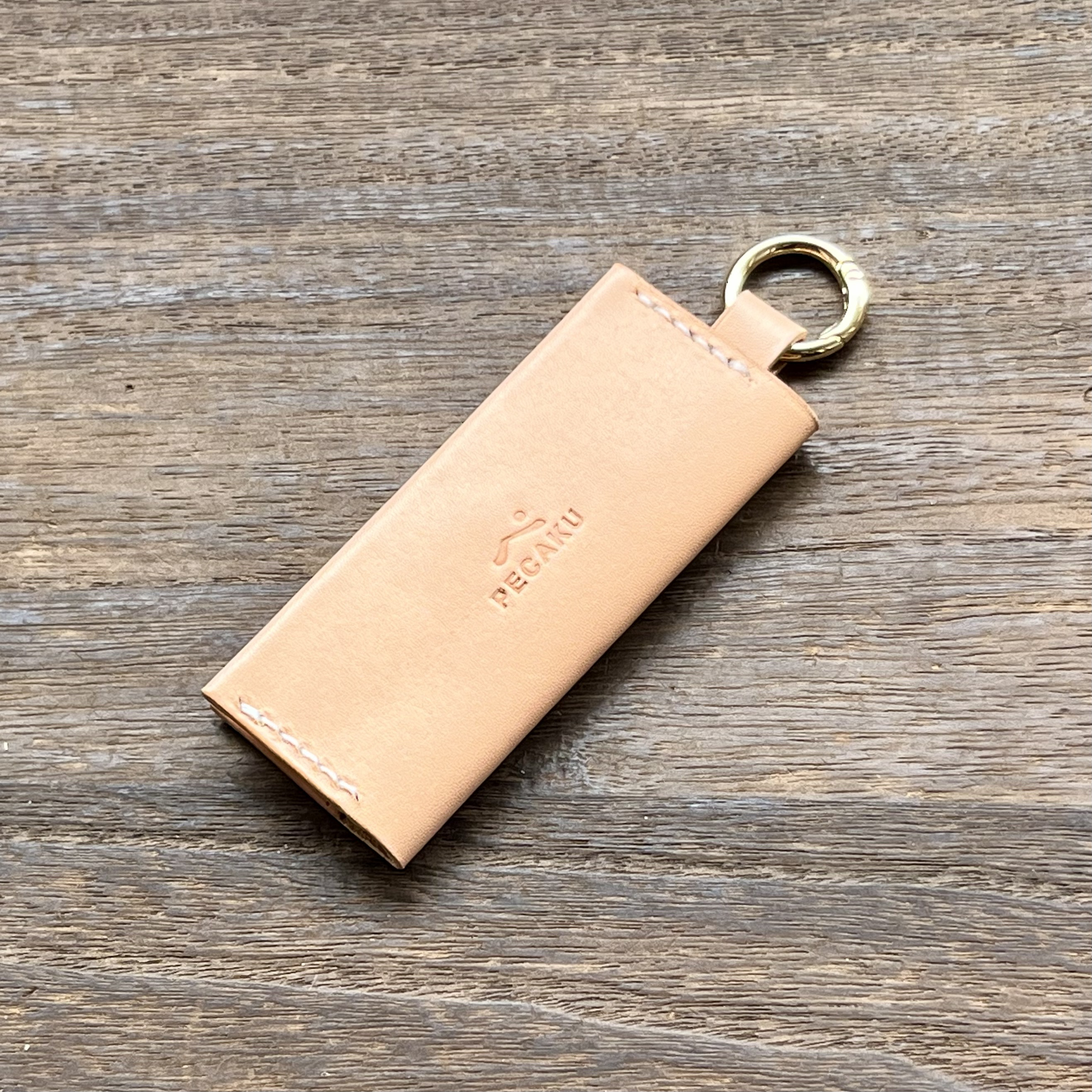 PECAKU 【本革】【手縫】キーホルダーミニウォレット シンプルで