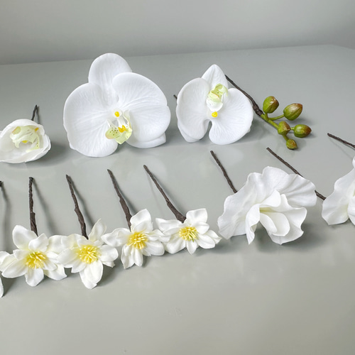 即納OK！！ヘッドパーツ 胡蝶蘭 スイートピー ミニフラワースプレー