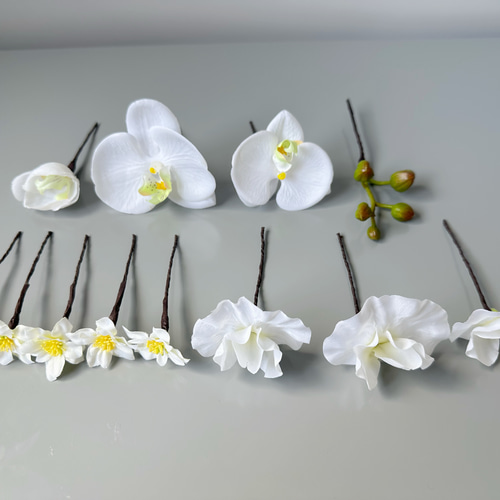 即納OK！！ヘッドパーツ 胡蝶蘭 スイートピー ミニフラワースプレー