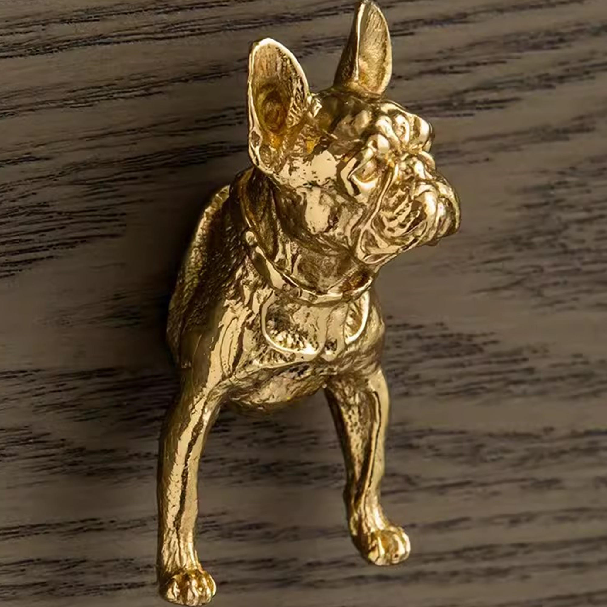 真鍮北欧風創意フレンチブルドッグ型クローゼット引き出し取っ手 高級キャビネット扉用シングルホールハンドル