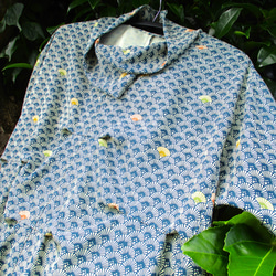 和の布創作服＞ 越後上布と小千谷縮の涼しげなブラウス 麻 着物