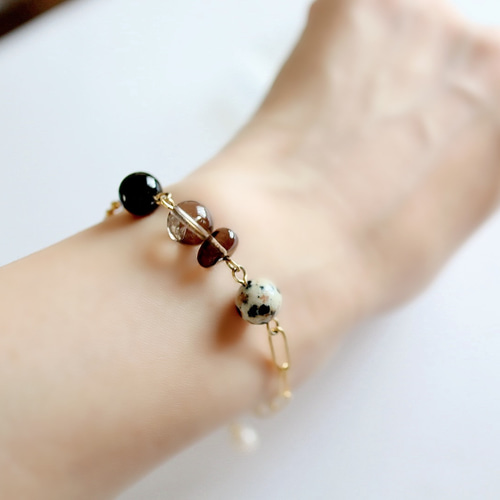 2種チェーン】天然石のシンプルブレスレット ブレスレット