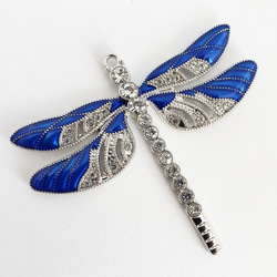1個 大 蜻蛉 トンボ 吉兆 縁起物 ラインストーン 昆虫 パーツ