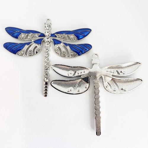 1個 大 蜻蛉 トンボ 吉兆 縁起物 ラインストーン 昆虫 パーツ