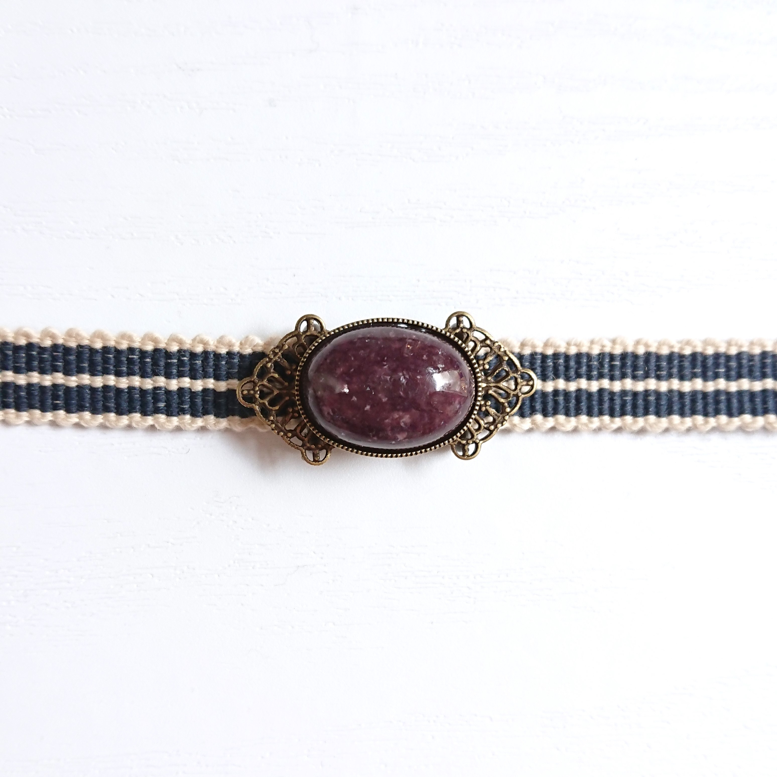 福袋《帯留め＆ピアス(イヤリング)セット》レピドライト　Y-1887os