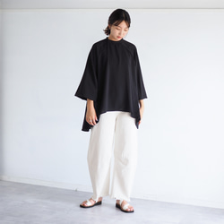 「オールシーズンOK」ラグランスリーブブラウス ブラック(長袖シャツ) 3枚目の画像