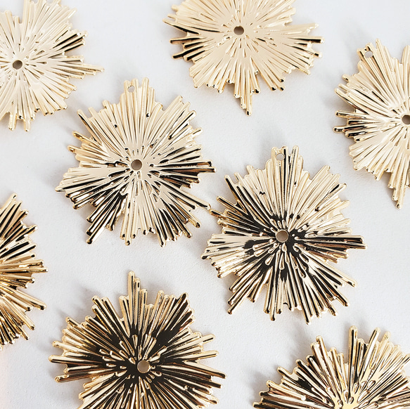 2個 後光 サンバースト 真鍮 18KGP 本金メッキ 太陽 宗教モチーフ 絵画