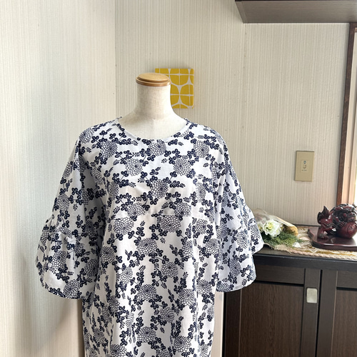 着物　絞り　浴衣布地　ブルー系　夏用ワンピース　浴衣　ハンドメイド　新品　1反 着物リメイク 手作り 浴衣 ワンピース | iichi 日々の暮らしを