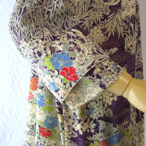 和の布創作服＞ 紋錦紗（もんきんしゃ）の着物から作った