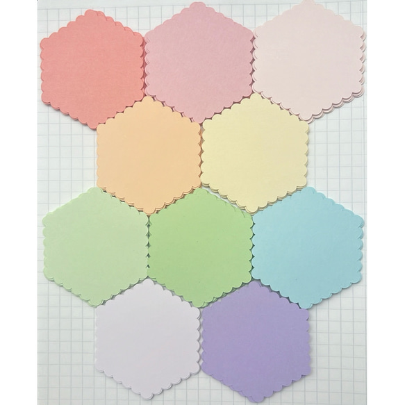 六角形のコメントカード80枚♡アルバムクラフト【10色】 メッセージ