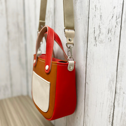 カラフルトートS　本革　ターコイズ／ネイビー／イエロー　３色 14枚目の画像