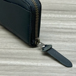 ラウンド型　コンパクトウォレット　本革　インディゴ 5枚目の画像