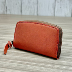 ラウンド型　コンパクトウォレット　本革　インディゴ 4枚目の画像