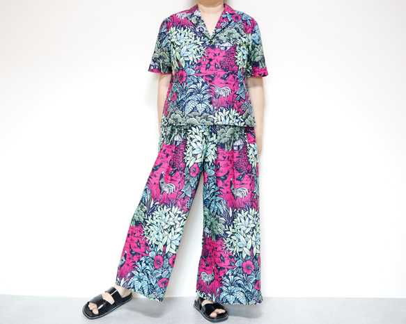 ラスト1枚！アフリカンプリント フレアワイドパンツ  キャンプなど春夏のおでかけにも！旅行や夏祭りにも！ 8枚目の画像