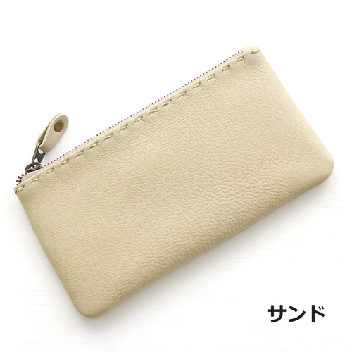 在庫限り》旅行に! 選べる5カラー 本革レザーフラットポーチ dinsor