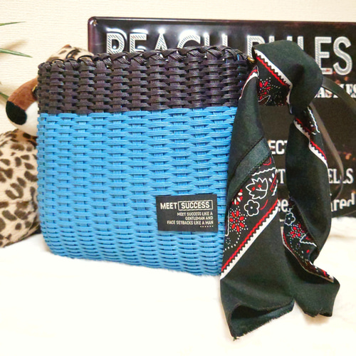 クラフトバンドかごバッグMさま専用 mai様オーダー品】クラフトバンド かごバッグ2個セット かご