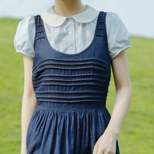 大人可愛い丸襟ブラウス 半袖 コットン ブラウス hellodream