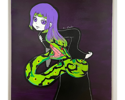 リ*ー様 原画　SM　蛇　送料込み　縁起物　ポップアート　絵画　アクリル画　現代 2efe2a7b741817ad5a435e418d9be9