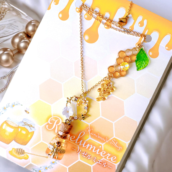 ネックレス　銀色　（はちみつうめ） 再販】蜂蜜｜ハチミツ レモンカラー ネックレス ネックレス