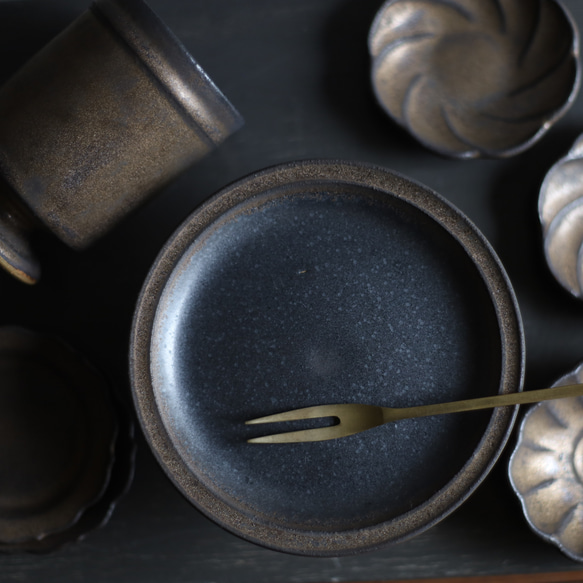 NEW! リム コンポート　濃茶ゴールド系 金属のような風合い　 6枚目の画像