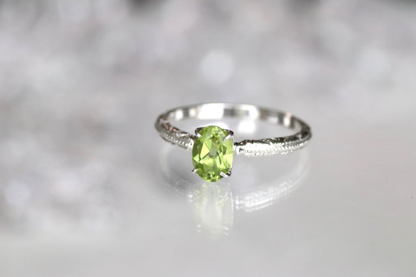 シルバーリング 自然モチーフ 緑の石 JEG025-9ecso.jpg