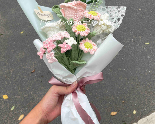 ハンドメイド · かぎ針編み · バラの花束 · 花 · シミュレーション