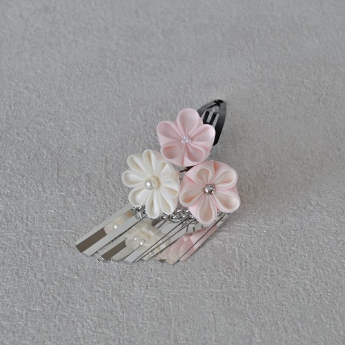 姫簪✤パッチン留め ピンク 七五三 3歳 日本髪 お団子 キッズ ハレの日