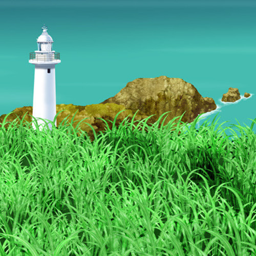 灯台が見えた」 草原 爪木崎灯台 経ヶ岬灯台 貨物船 イラスト イラスト