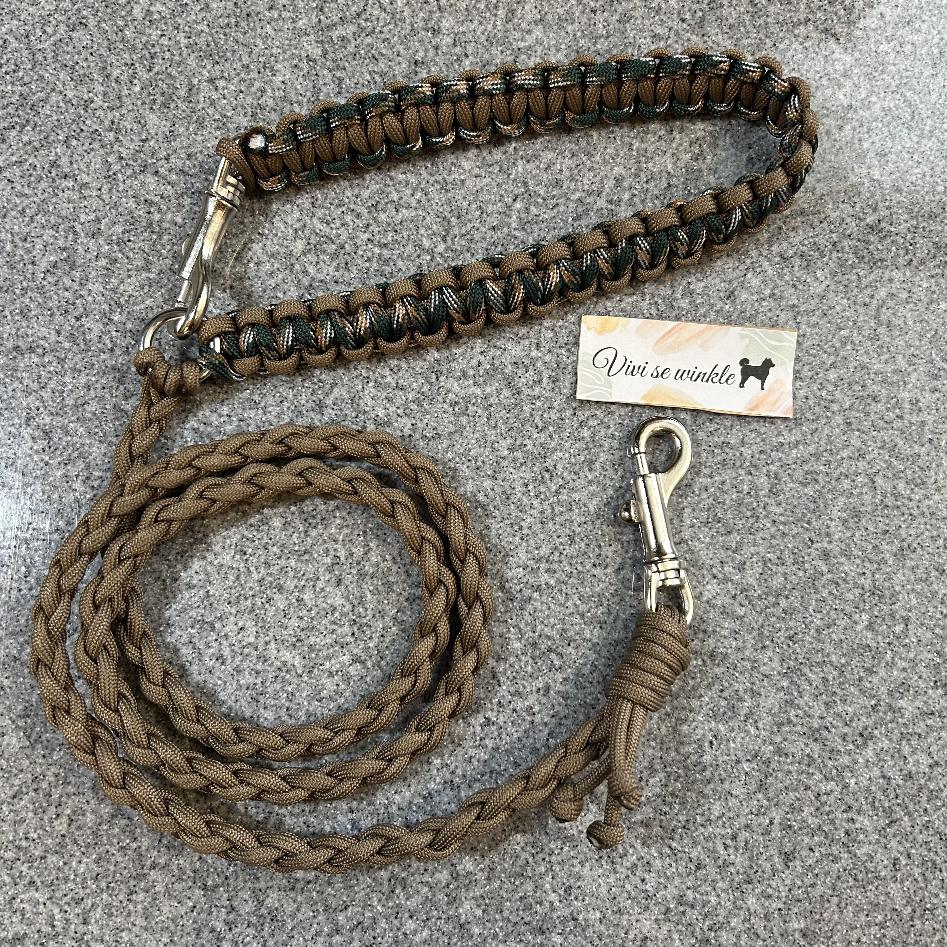 リードとおそろい可能　わんちゃん用　おしゃれ　カフェリード　カーキ