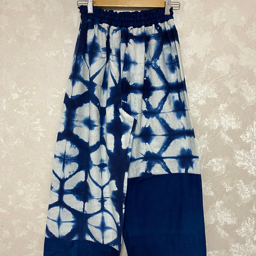 117藍染めパンツ(雪花絞り) キュロット・ワイドパンツ GOODWAY 通販  