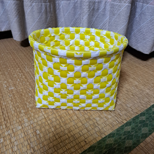 PPバンドはけご(ベルト通し付き はけご ミニ)収穫かご、プラカゴ 模様b