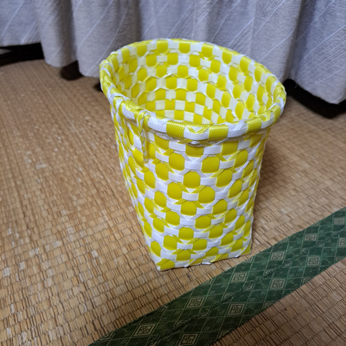 PPバンドはけご(ベルト通し付き はけご ミニ)収穫かご、プラカゴ 模様b