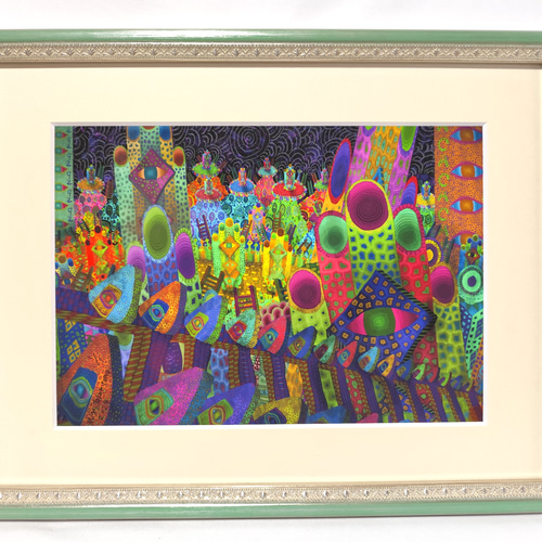 視線の中の幼児体験 高見沢耳のジクレー版画作品 一点物の版画