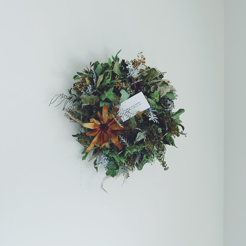 Garden wreath 4 fig イチジクの葉のガーデンリース38㎝ リース