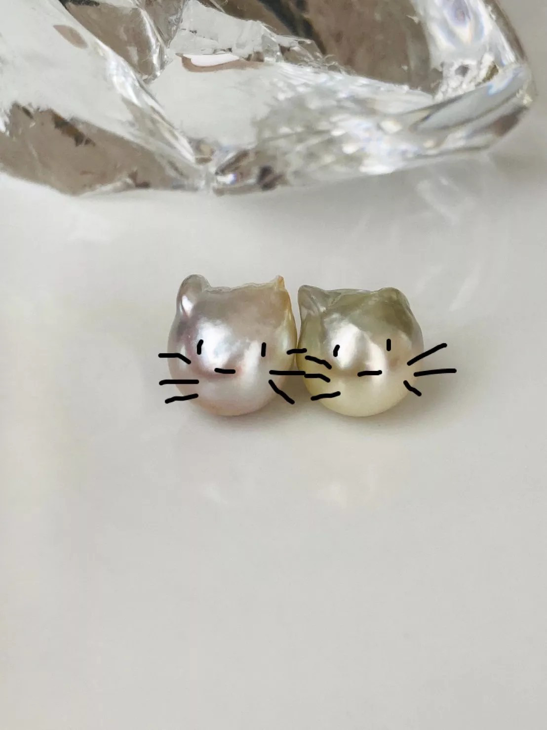 希少✧白蝶真珠ピアス✧蓮