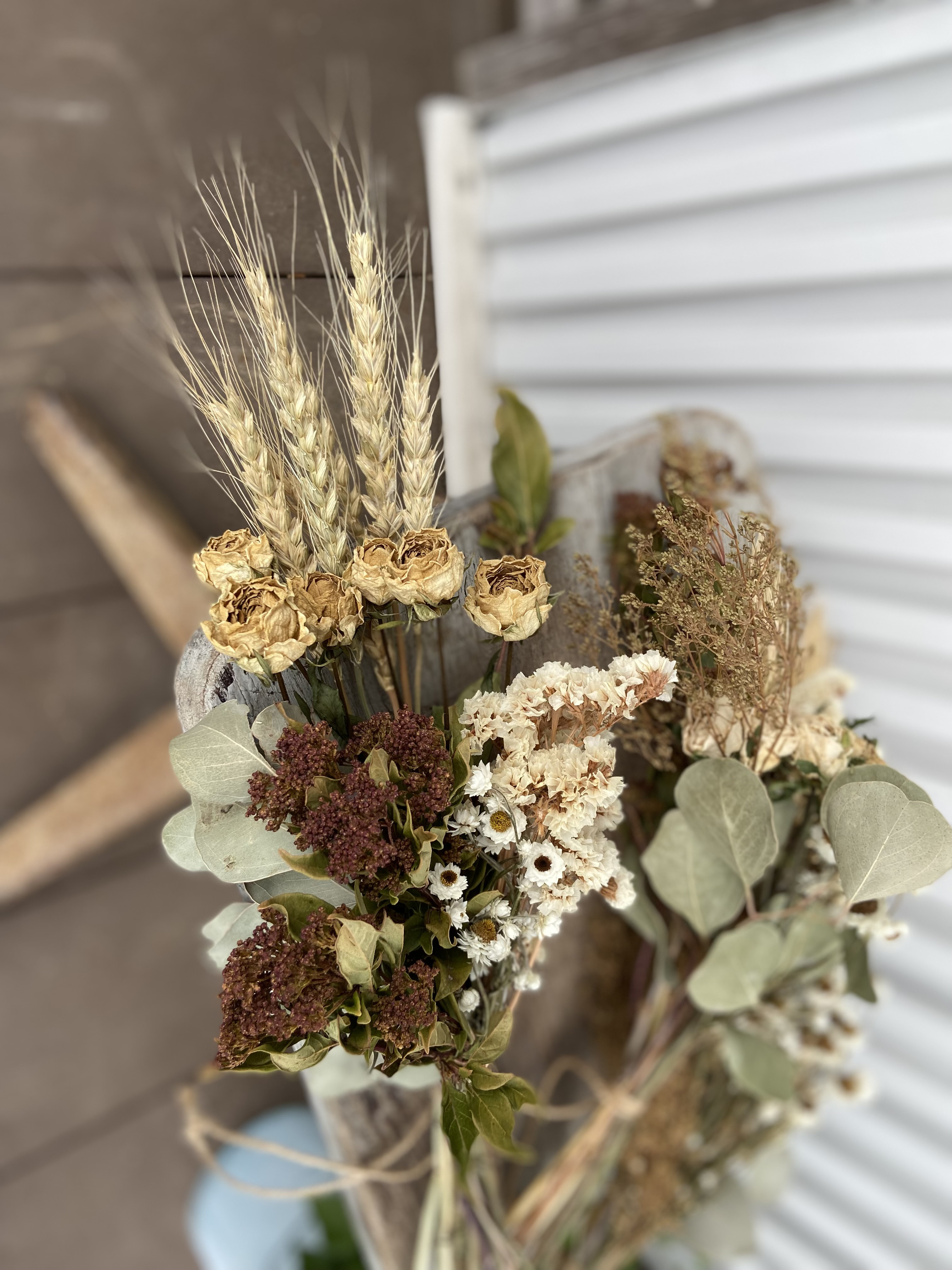 秋色紫陽花のフラワーボール☆フライングボール☆ドライフラワーボール