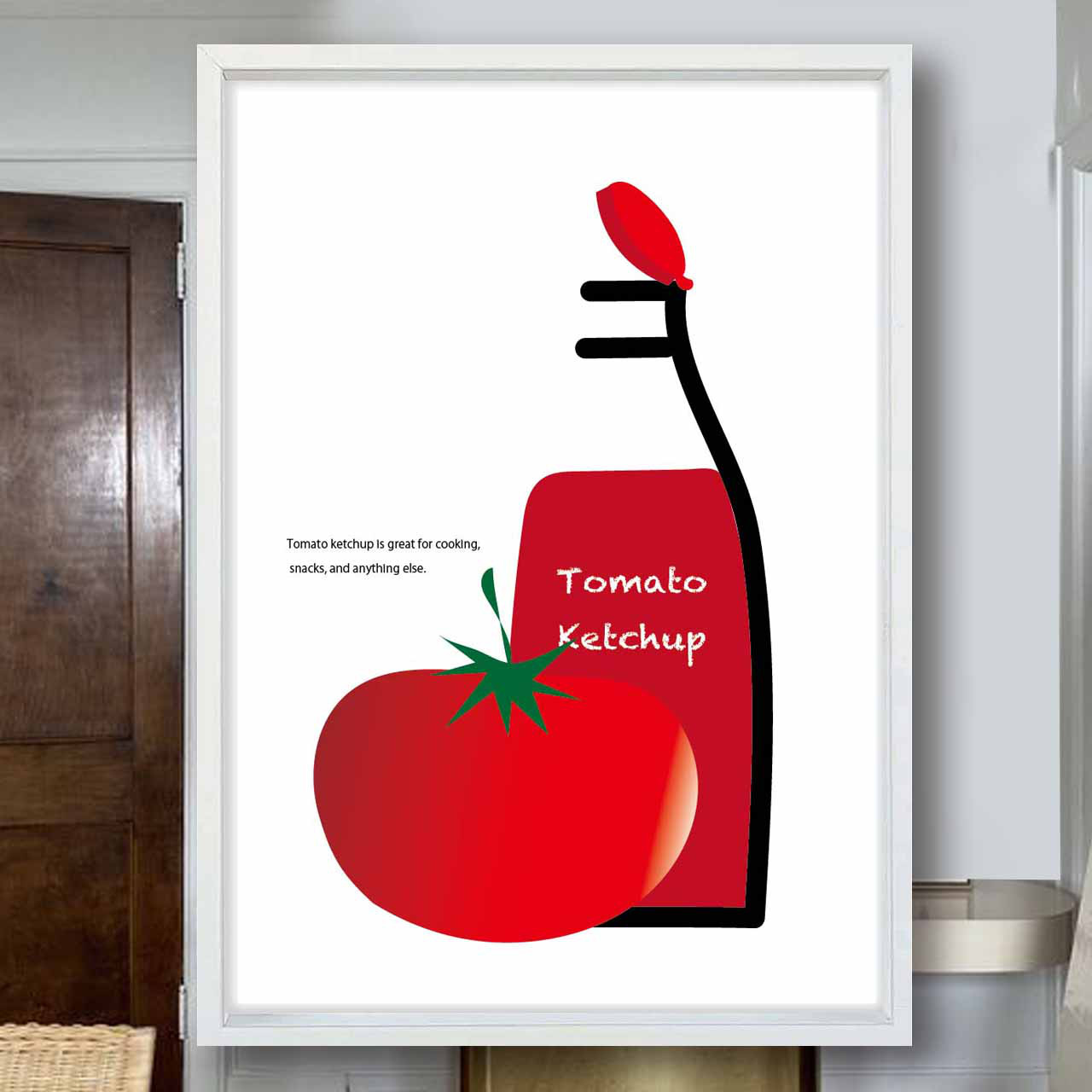 ケッチャップ　トマト　イラスト　ポスター　A4 A3 A2 A1　アート  　アートポスター　sei検索　2982