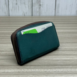 ラウンド型　コンパクトウォレット　本革　赤 3枚目の画像